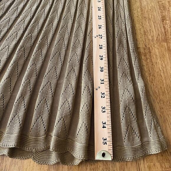 Free People Women's Open Knit Collared Dress Size Small Mustard Color Coquette - Picture 13 of 13